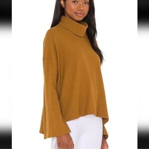 FREE PEOPLE Movement Cant Handle This High Atlas Ribbed Bell Sleeve Turtleneck S